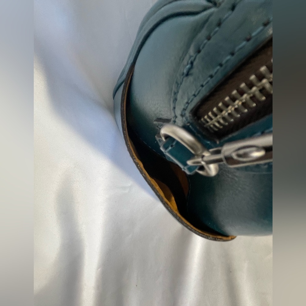 Patricia Nash Teal Embossed Leather Satchel - Picture 9 of 16